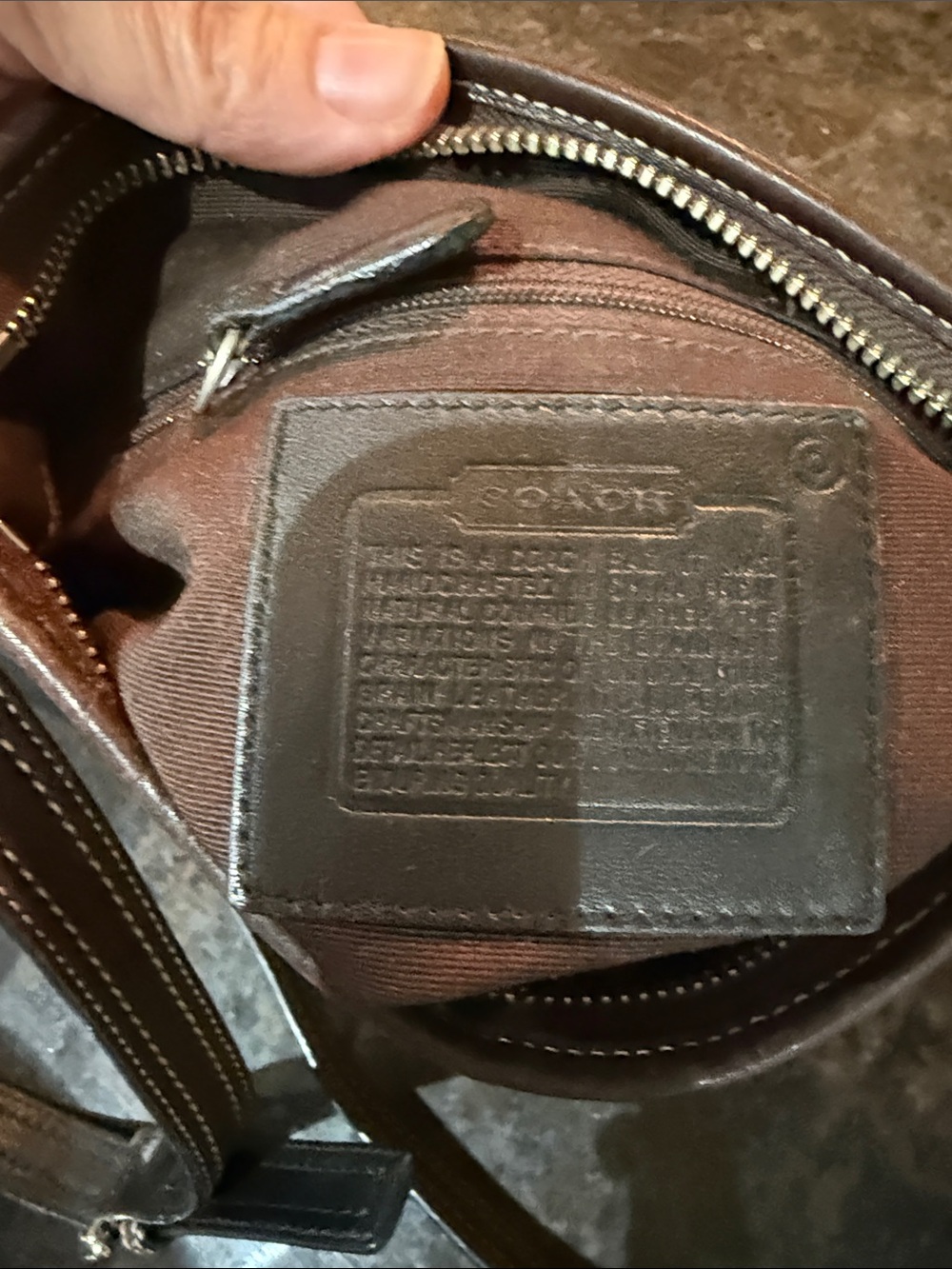 Vintage Y2K Coach SoHo Brown Leather Small Crossbody with White Stitching - Picture 10 of 13